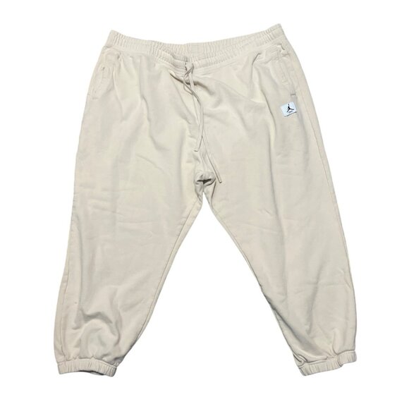 Jordan Flight  Loose Fit 3X Beige Sweatpants With Elastic Waist & Drawstring 100 - Picture 1 of 5